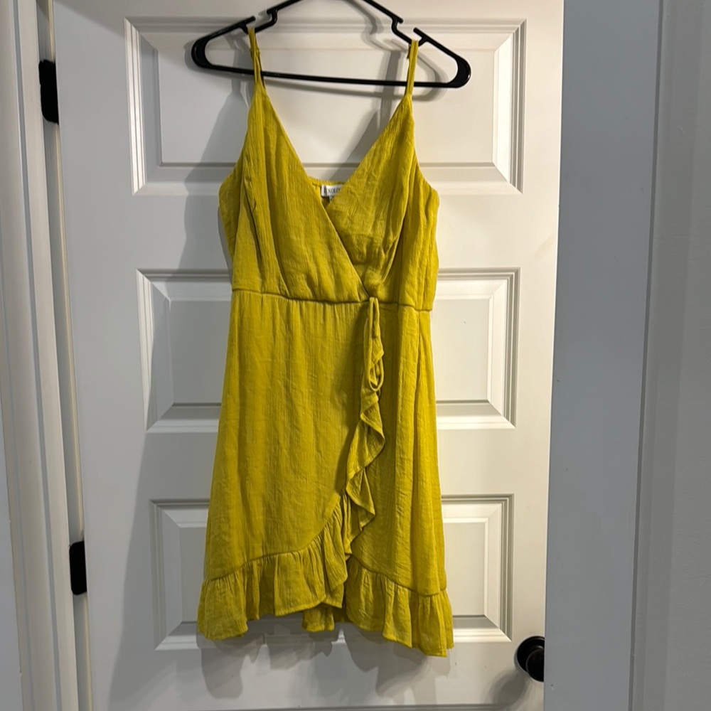 Luxology Mustard Yellow Wrap Sundress